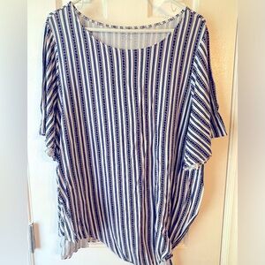 Striped Blue and White Women's Top